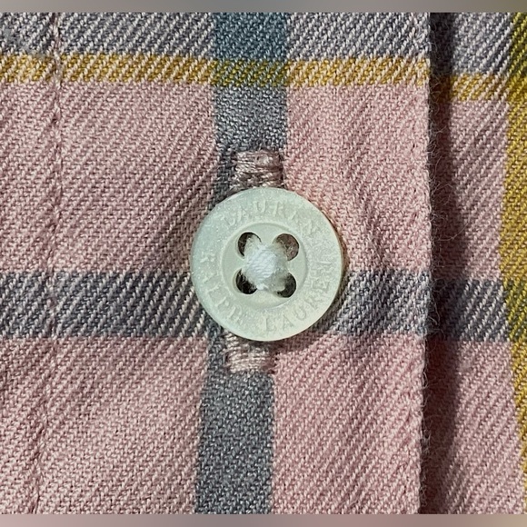 Lauren Ralph Lauren Woman’s Blouse Top Buttons Size M Asymmetrical Bottom - Picture 7 of 11